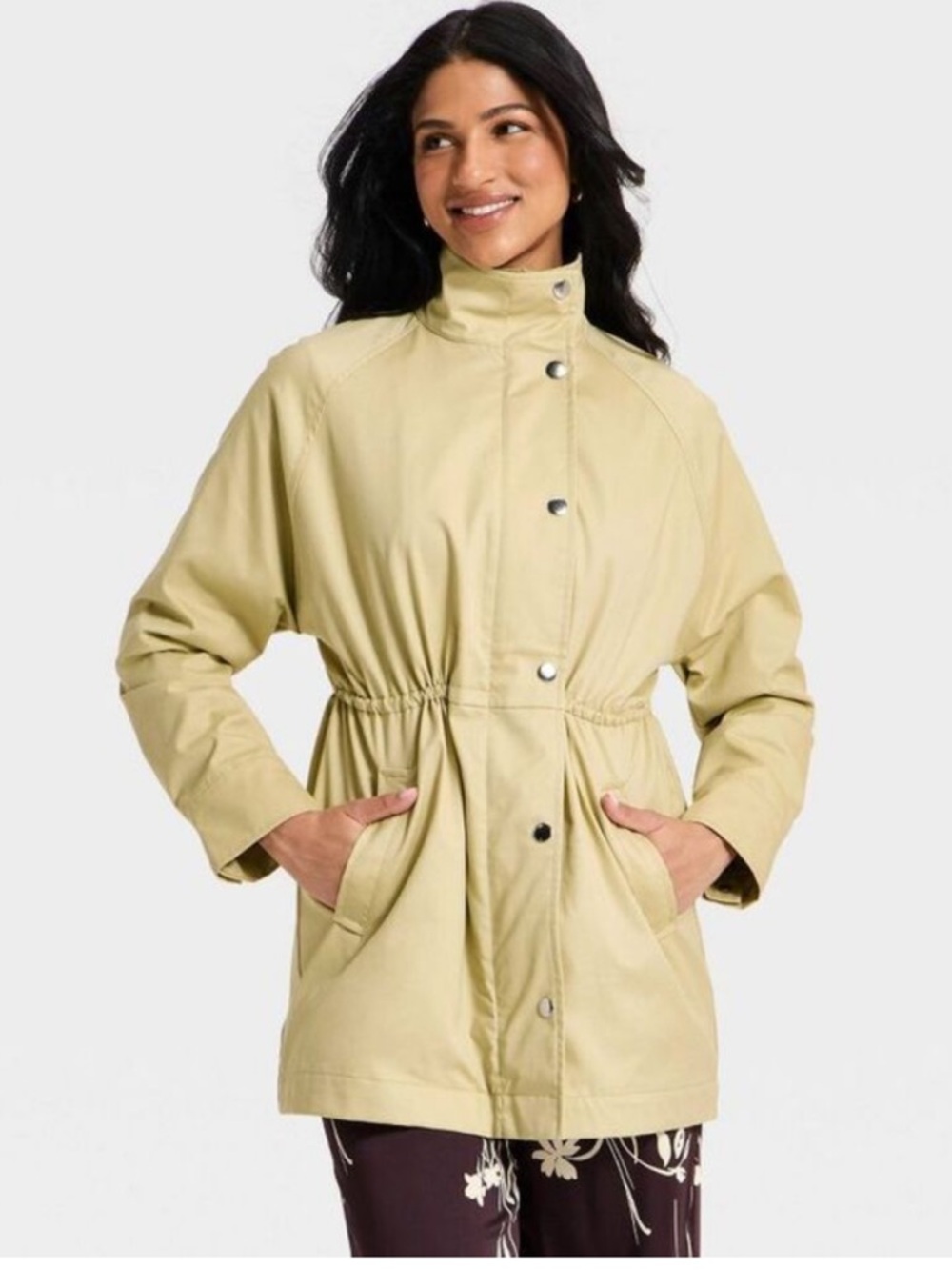 a new day Light Yellow Cinch-Waist Anorak Jacket